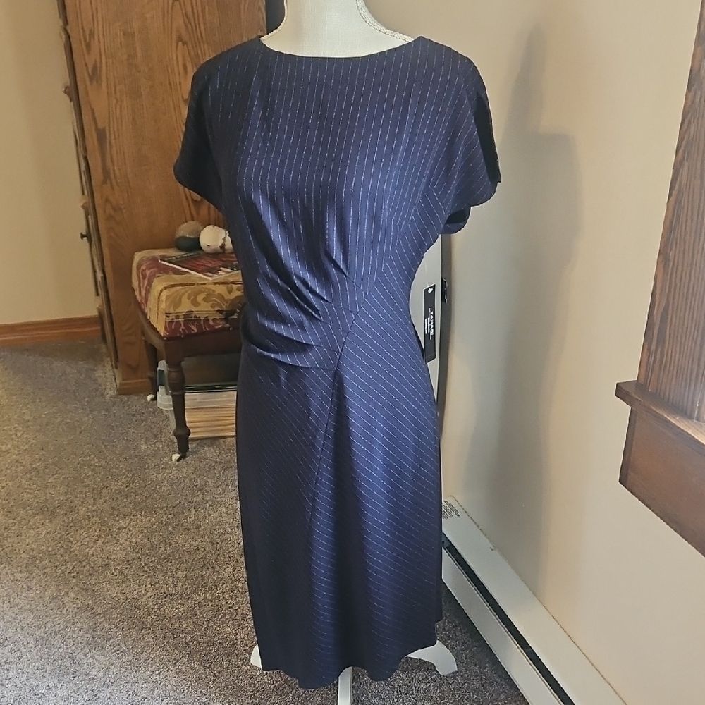Tahari Navy Dress